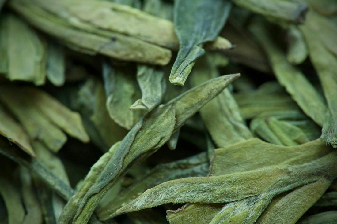 Close-up of dried loose tea leaves with no packaging or branding visible