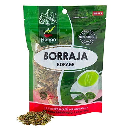 Hanan Borraja Loose Leaf 1.4 oz (40 g) aka Borage Tea leaf, Starflower Herb from Peru Natural Herbal Tea
