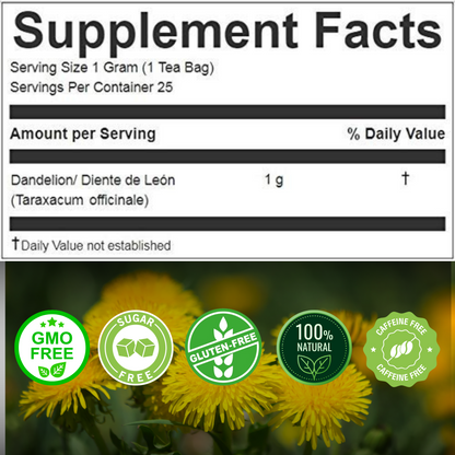 Dandelion Root Tea - Diente de Leon Te