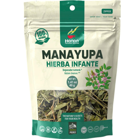 Hanan Peruvian Secrets Manayupa - Liver Cleanse Detox & Repair - 100% Natural Desmodium Molliculum 1.41oz - 40g (Single Pack)