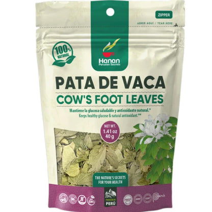 Hanan Pata de Vaca Tea Loose Leaf 40g or 1.4oz Cow’s Foot Leaves Herbal Tea from Peru Natural Plant Based Supplement