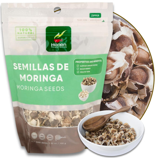 Hanan Moringa Seeds 3.5 oz – Raw Semilla de Moringa Oleifera Drumstick Tree Seeds 100g - Non-GMO, 100% Natural from Peru
