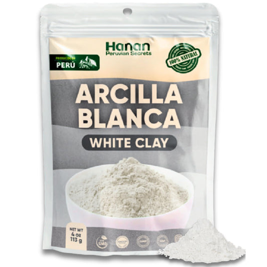 Hanan White Kaolin Clay Powder 113g Arcilla Blanca of 100% Natural for White Clay Mask Skin Detox Rejuvenation Soap Deodorant Bath Kaolin Clay for Gardening