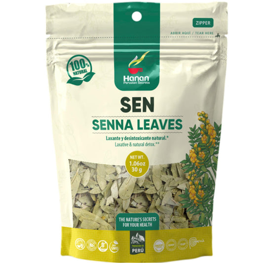 HANAN Senna Leaf Loose Herbal Tea 1.1oz – 30g Dried Herb Wooly Sen Plant Leaves From Peru - Senna Tea
