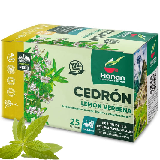 Lemon Verbena 25 Teabags of Cedron Herbal Tea All Natural Lemon Beebrush from Peru Used to Add Lemon Flavor in Cooking Perfumes Essential Oil