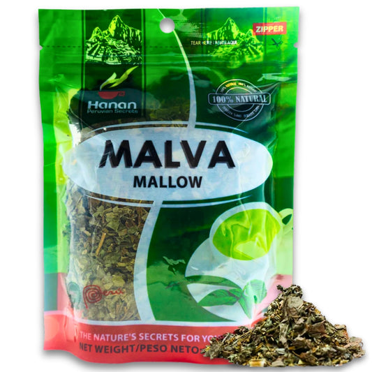 Hanan Mallow Tea Loose Leaf - Te de Malva 30g Herbal Tea Dried Malva Sylvestris Plant Leaves from Peru 1.1oz