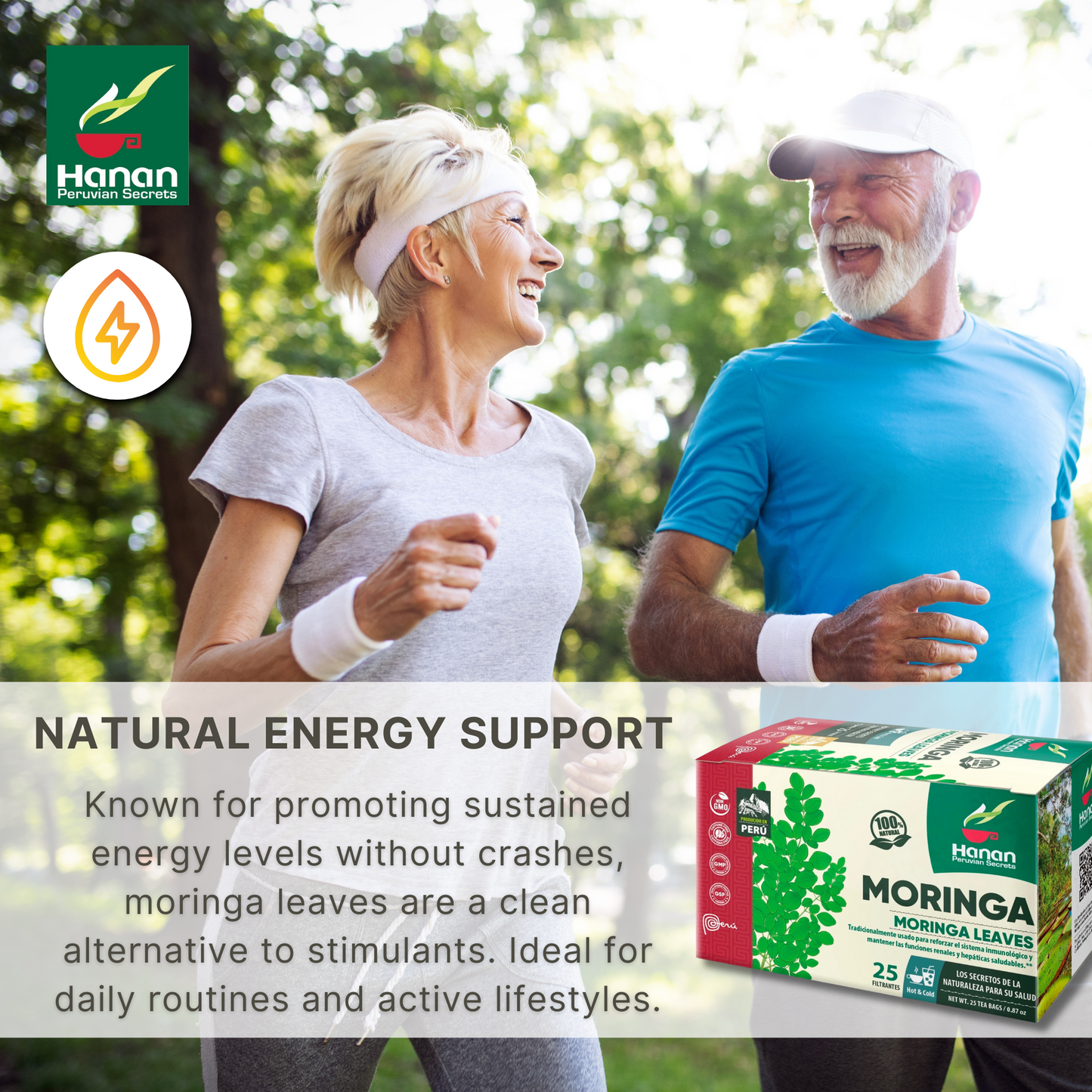 Hanan Moringa Tea Bags — Energy & Immunity Superfood | 25 Caffeine-Free Tea Bags
