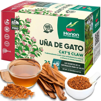 Peruvian Naturals Cat's Claw (Uña de Gato) herbal tea — 25 tea bags from the Peruvian Amazon for immune wellness