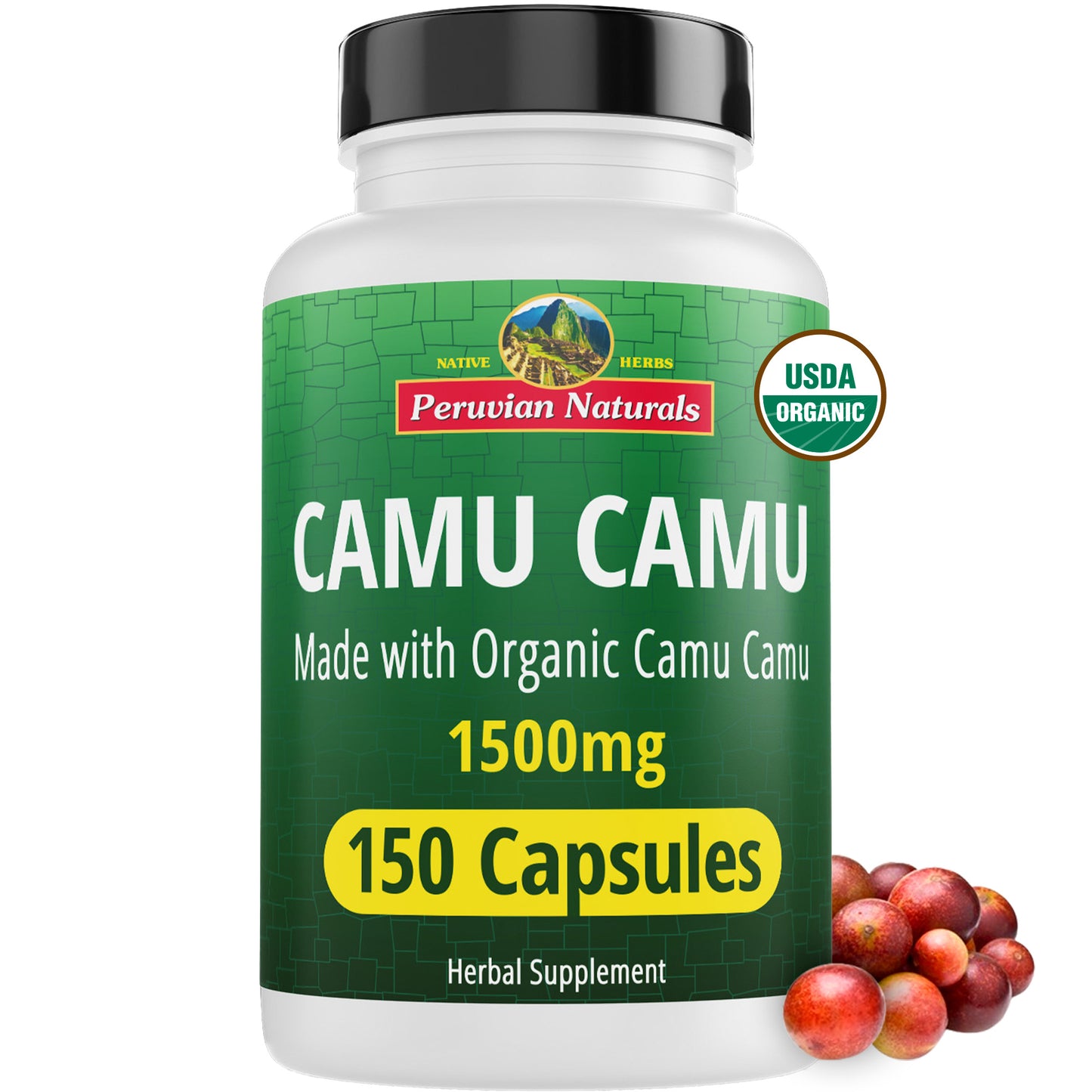 Peruvian Naturals Camu Camu capsules — Amazon's natural source of vitamin C, 150 capsules for immune support