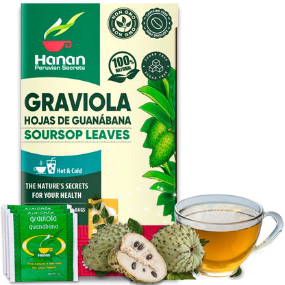 Peruvian Naturals Graviola (Soursop) leaf tea — 25 hand-selected tea bags from Peru for immune and digestive wellness
