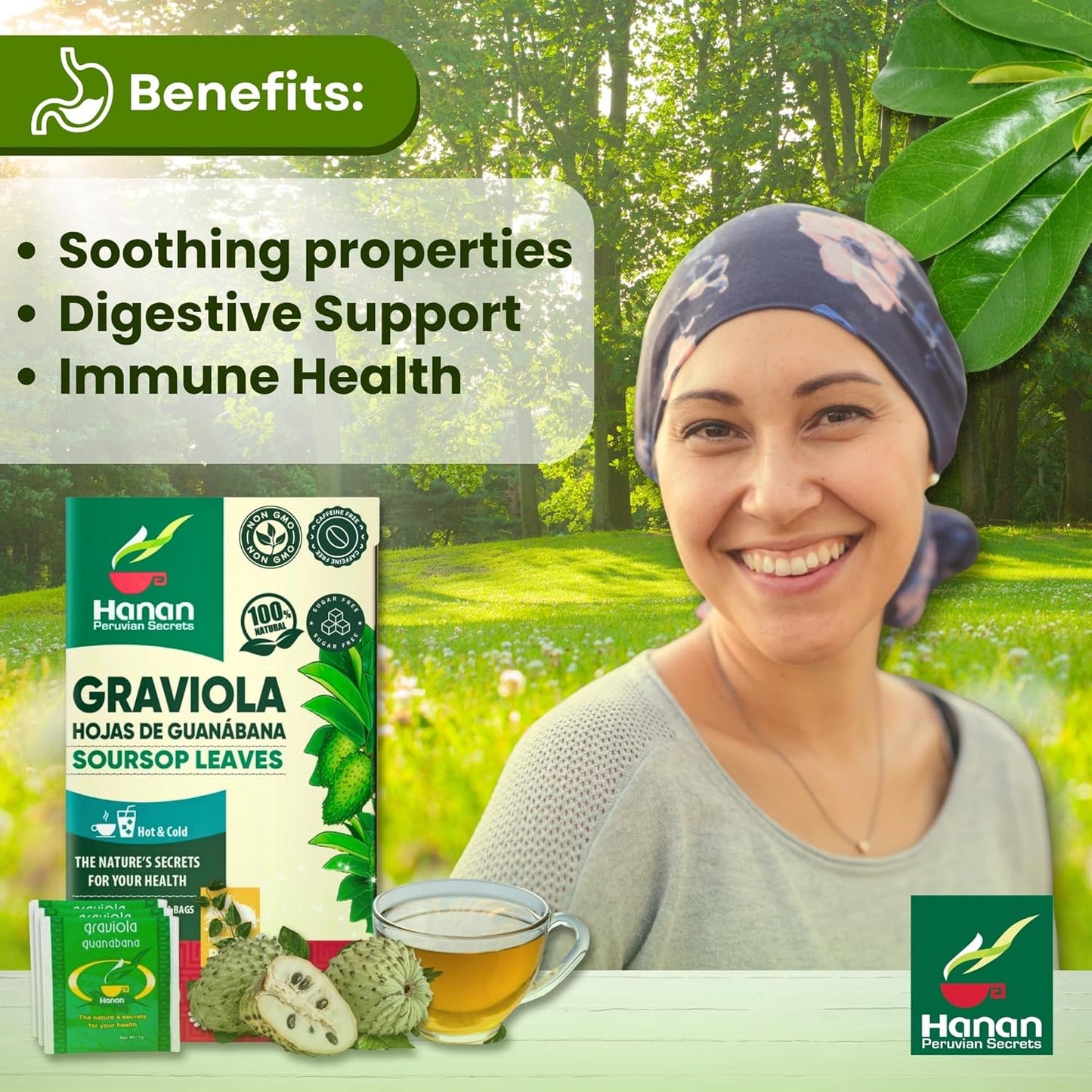 Graviola (Soursop) Herbal Tea — Hand-Selected Leaves | 25 Tea Bags from Peru